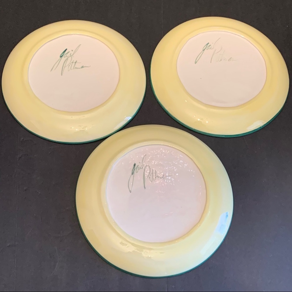 Set of 3 Gail Pitman hand painted 10” dinner plate - Picture 3 of 9